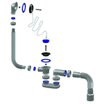 Сифон для ванны, гофрированный, 40х40/50, Unicorn, S12
