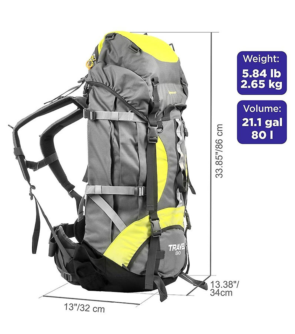 Рюкзак NISUS Travel 80 Grey (N-TB084-80L-G) 243745