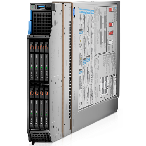 Сервер Dell MX760C 2.5" Chassis with up to 4 SATA/NVMe Hard Drives (No SAS; No PERC) / TPM 2.0 / Bezel / 2x Intel Xeon Gold 6542Y 2.9G, 24C/48T, 60M Cache DDR5-5200 / 16x 64GB RDIMM, 5600MT/s / 1x BOSS-N1 controller card with 2 M.2 480GB RAID 1 / 1x QLogi
