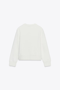 ZARA БАЗОВАЯ ХЛОПКОВАЯ ТОЛСТОВКА, ЭКРЮ