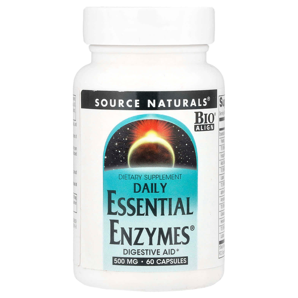 Source Naturals, Daily Essential Enzymes®, 500 мг, 60 капсул
