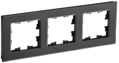 BRITE Рамка 3-местная РУ-3-2-Бр стекло черный матовый IEK