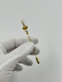 Брошь булавка с «жемчугом»