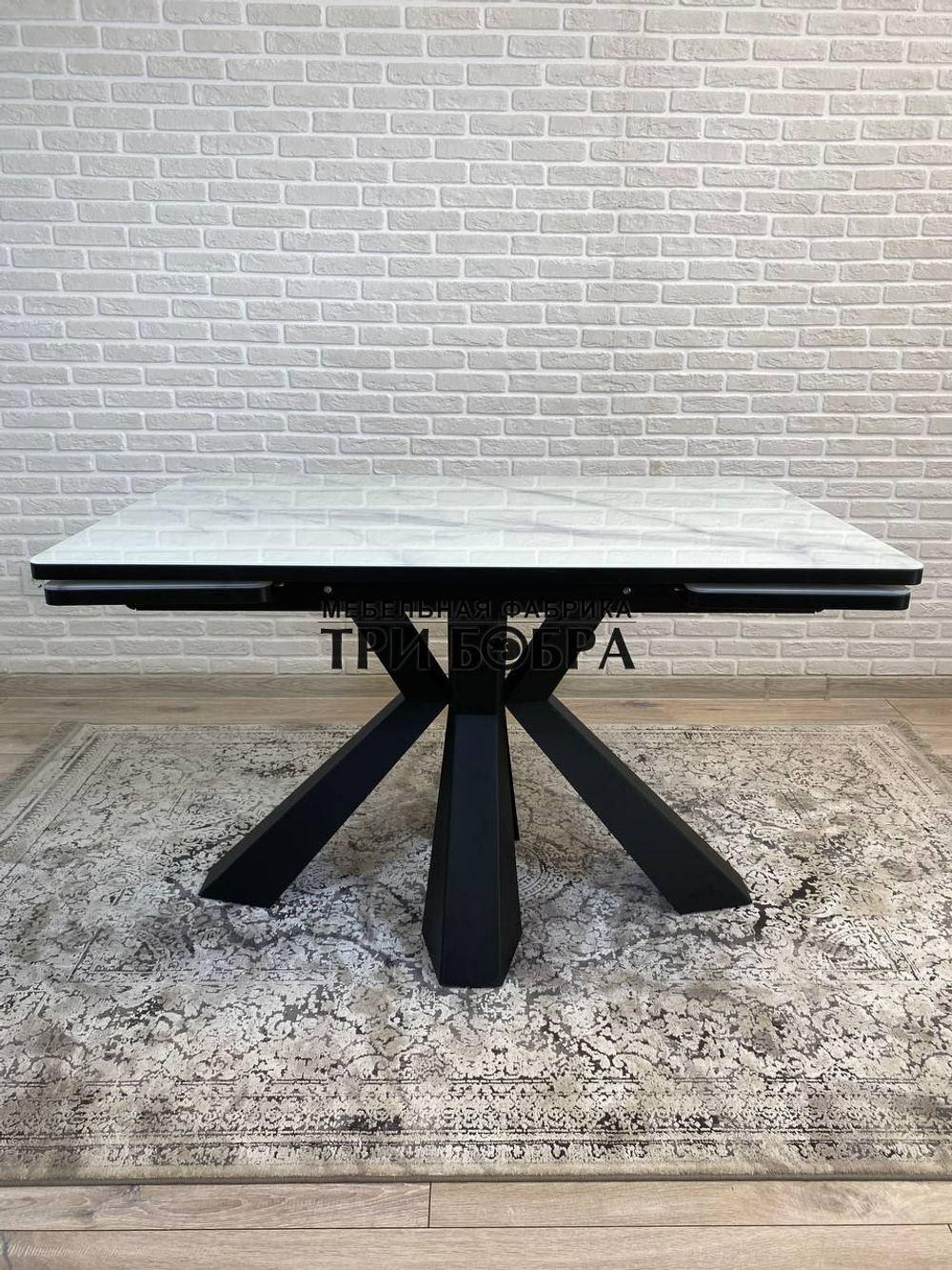 Кухонный раздвижной стол "Спайдер", итальянский мрамор