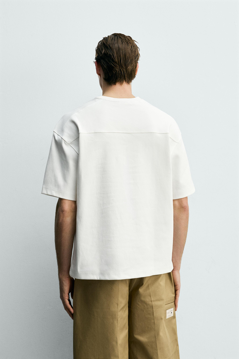 ZARA ТОЛСТОВКА RELAXED FIT ИЗ ИНТЕРЛОКА, БЕЛЫЙ