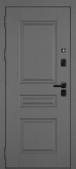 Серая входная дверь квартиры и дома с МДФ отделкой - 1011