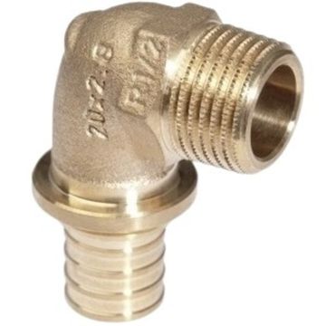 Угольник-переходник Рехау 32-R 3/4" RX+ с НР наружной резьбой бронза (14563511001)