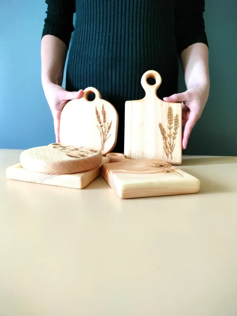 Набор досок разделочных из дерева сервировочных 5 шт.