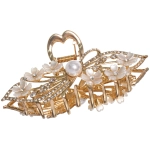 Заколка - краб для волос на блистере «LAVITA», листики, цвет серебро и золото, 11*5,5см