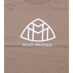 Футболка Sneaktip Mad Money бежевая принт вблизи