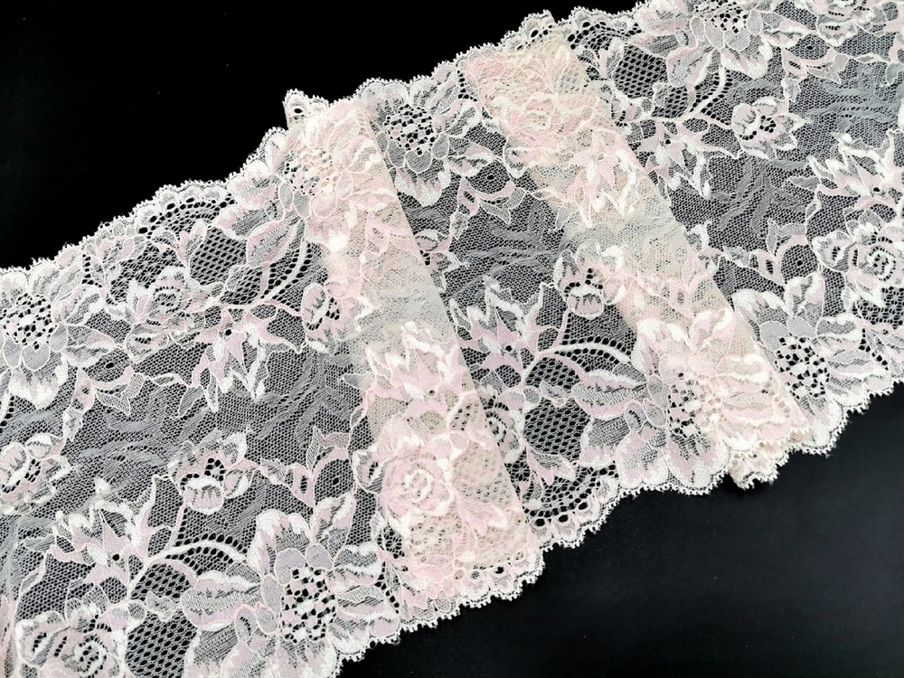 Эластичное кружево, ОПТ, 22 см, шампань и нежно-розовый (Арт: EK-2649), м