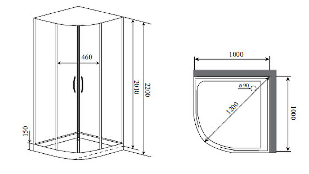 Душевая кабина Timo Premium 100x100 H-517 с баней с гидромассажем