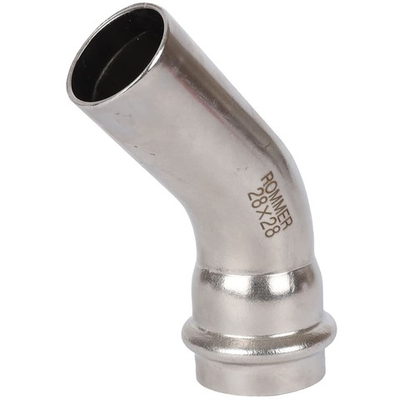 ROMMER Угольник однораструбный 45° 28x28 из нержавеющей стали прессовой