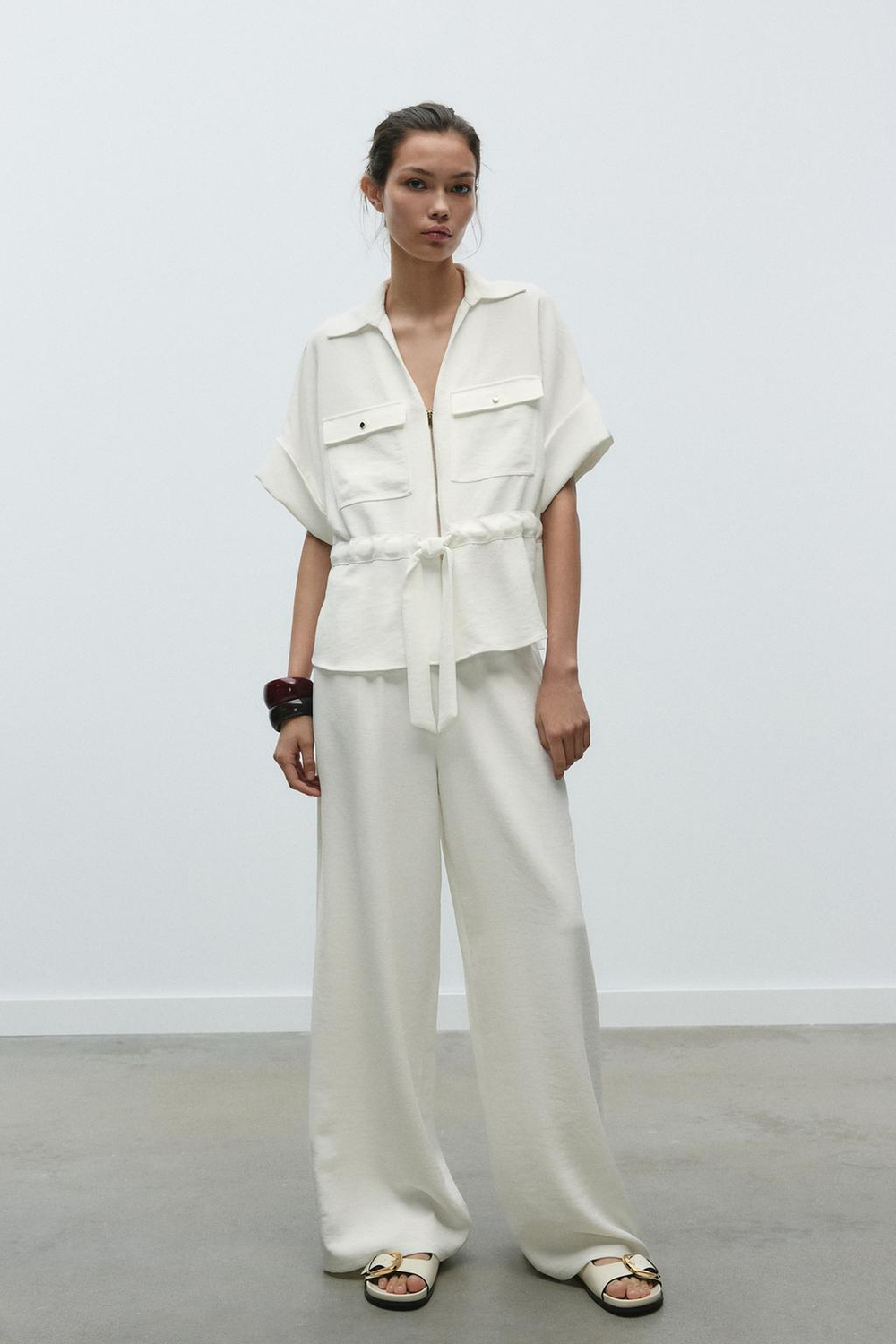 Брюки wide leg из крепа