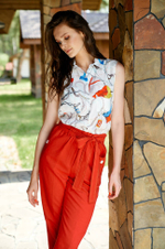 3729 Брюки женские (красный)