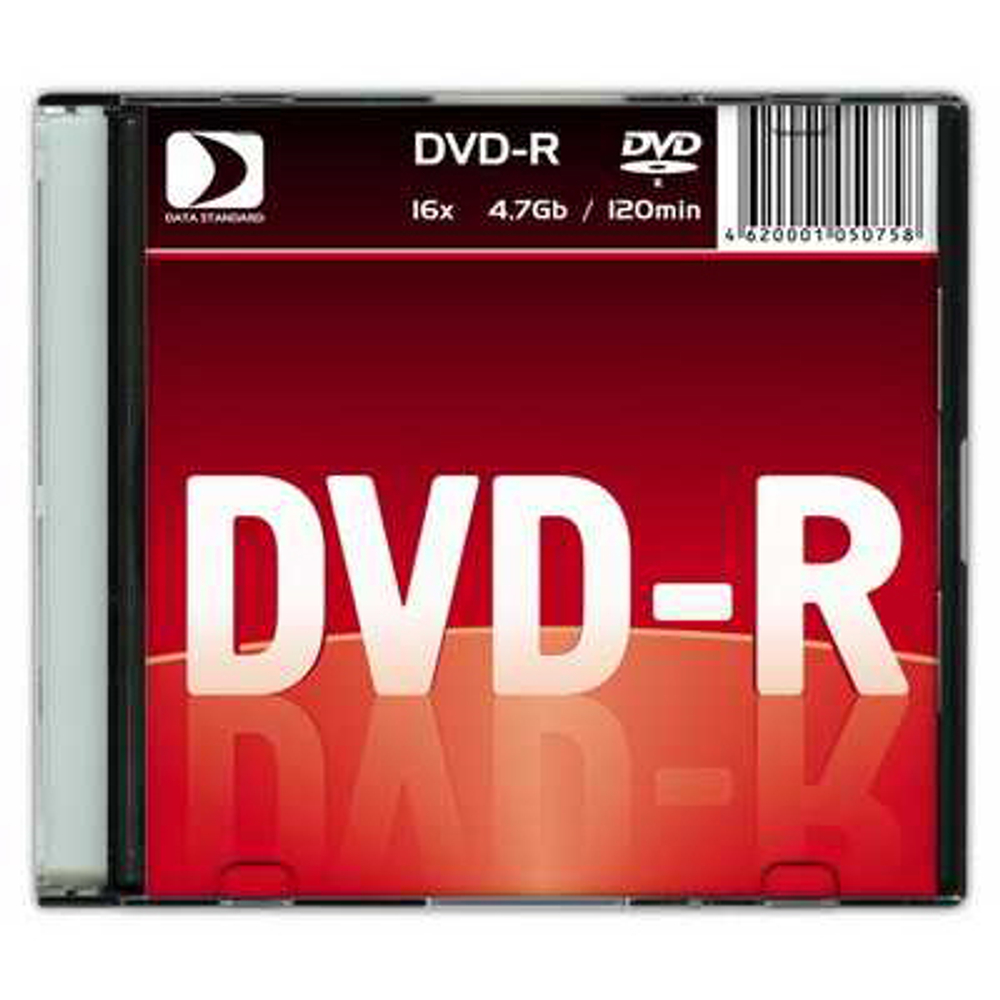Компакт Диск DATA-стандарт DVD-R 16x упаковка пластик Slim