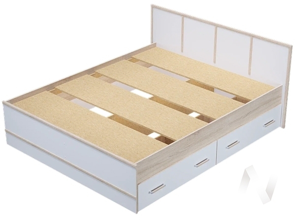 Кровать 1.6 МС Сакура (дуб сонома/белый)