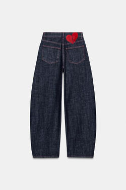 ZARA ДЖИНСЫ Z1975 BARREL С ВЫСОКОЙ ПОСАДКОЙ, СИНИЙ