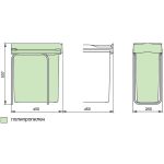 Ведро для мусора (40л) выдвижное, пластик серый