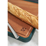 Доска разделочная двусторонняя из пшеничного волокна и черного дерева arlett, 44,5х30,5 см, темно-зеленая