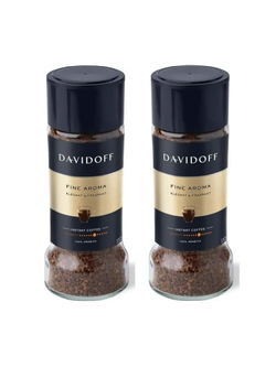 Кофе растворимый Davidoff Fine Aroma, 100 г стеклянная банка (Давидоф) х 2 шт