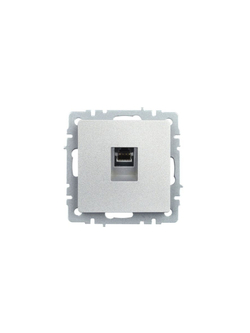 Розетка компьютерная СП RJ45 кат.5E BRITE РК10-БрА механизм алюм. IEK BR-K10-1-K47