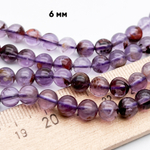 "Ауралит" бусины (аметист с включениями), диаметр около 6-6,4 мм, цена за 30-31 шт (1/2 нити)