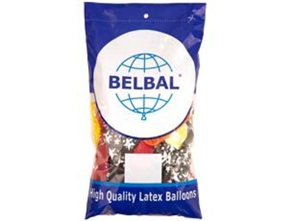 Шар (14"/36 см) Шелкография кристалл, Звезды Большие 25 шт.