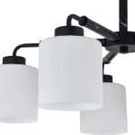 Люстра на штанге 5x60Вт E27, металл/стекло, чёрный мрамор/белый