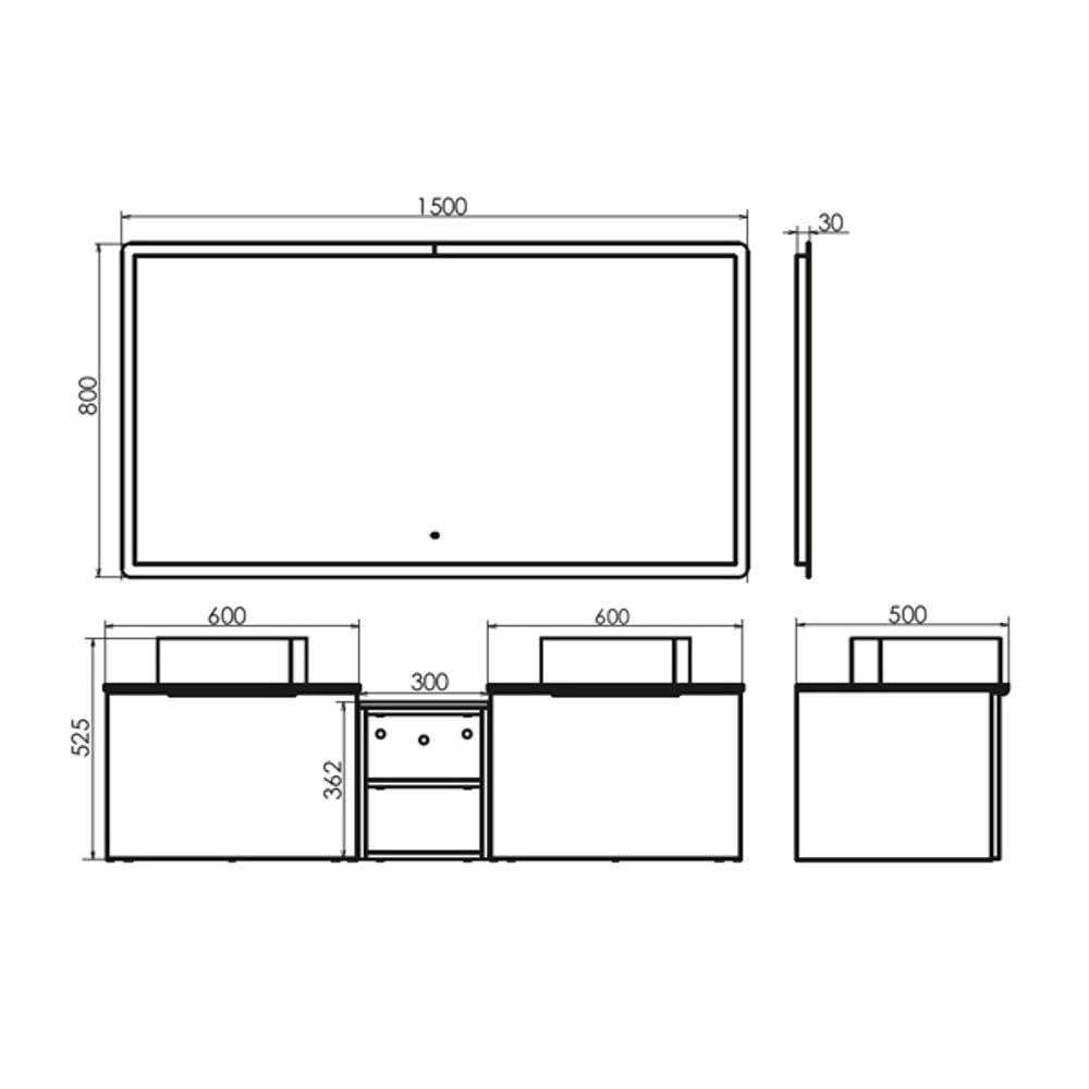 Зеркало для ванной Comforty Портленд-150 LED-подсветка, бесконтактный сенсор