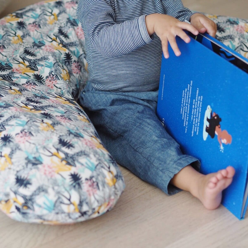 Подушка для кормления BEABA Big Flopsy синяя/белая/желтая