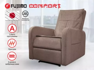 Массажное кресло реклайнер с механическим приводом FUJIMO COMFORT CHAIR F3005 FMF Грейси, Терра, Ваниль