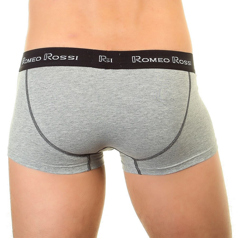 Мужские трусы боксеры серые с черной окантовкой Romeo Rossi RR365-103