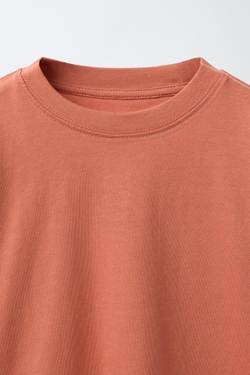 ZARA БАЗОВАЯ ФУТБОЛКА, ЛОСОСЕВЫЙ