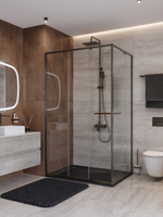 Душевой уголок Cezares LUX-AH-FS-11-120/90-C-GM, 120х90х195, профиль оружейная сталь, стекло прозрачное