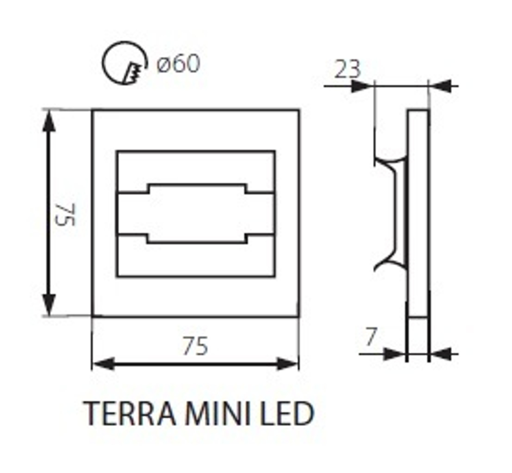 Cветильник в стену для подсветки пола KANLUX TERRA MINI LED CW