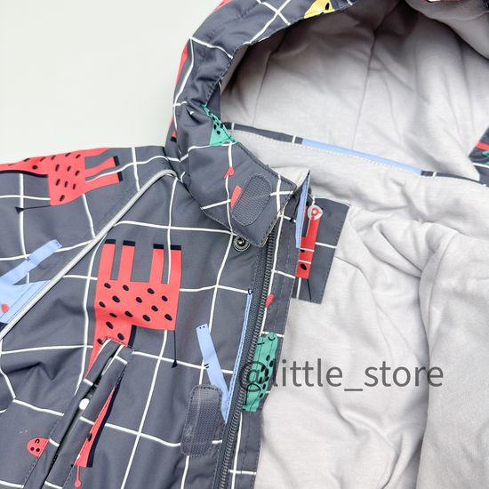 Комбинезон демисезонный "Звери на клетке" серый