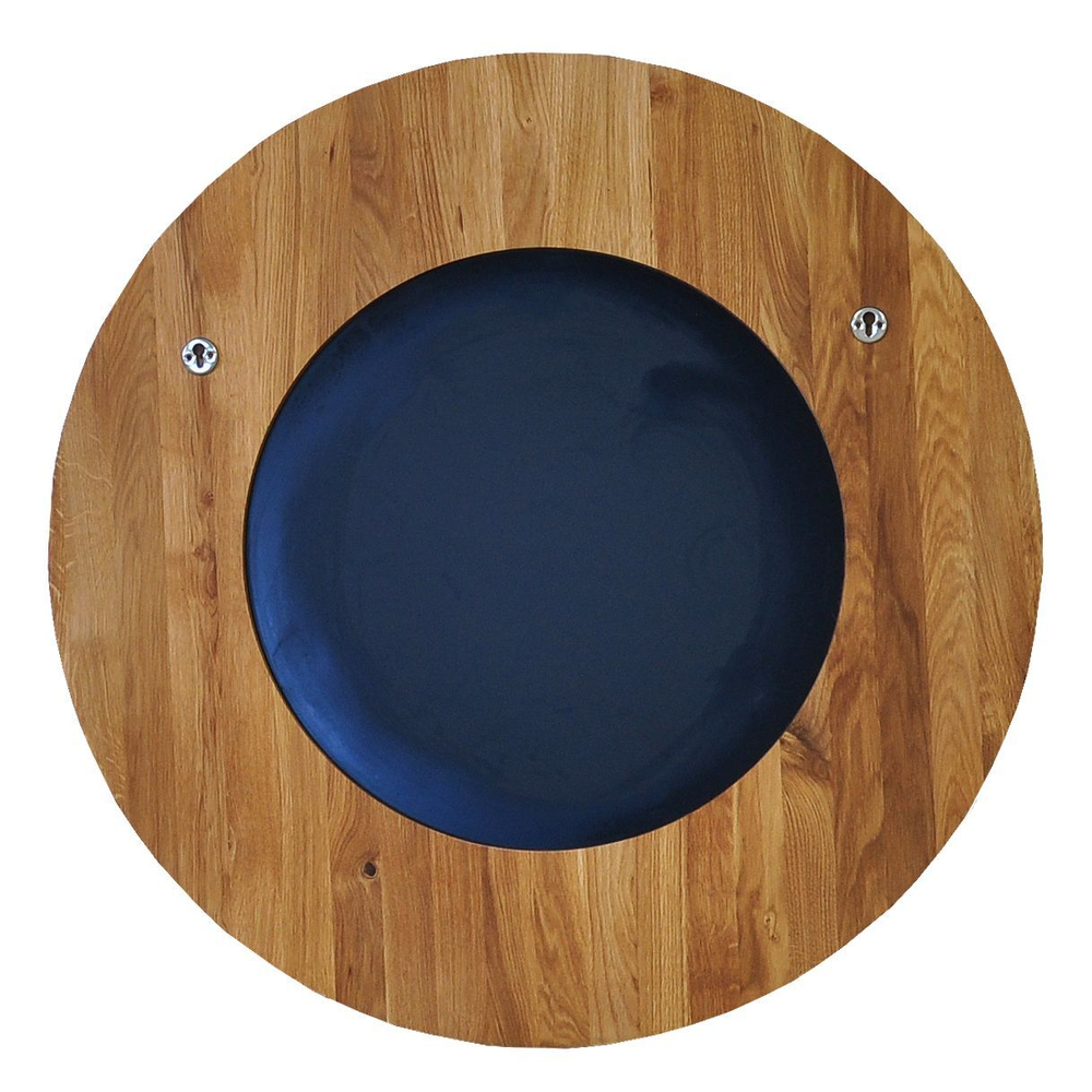 Зеркало настенное круглое Пиафорте 81х81 см с деревянной рамой / зеркало в прихожую из массива дикого дуба в стиле лофт