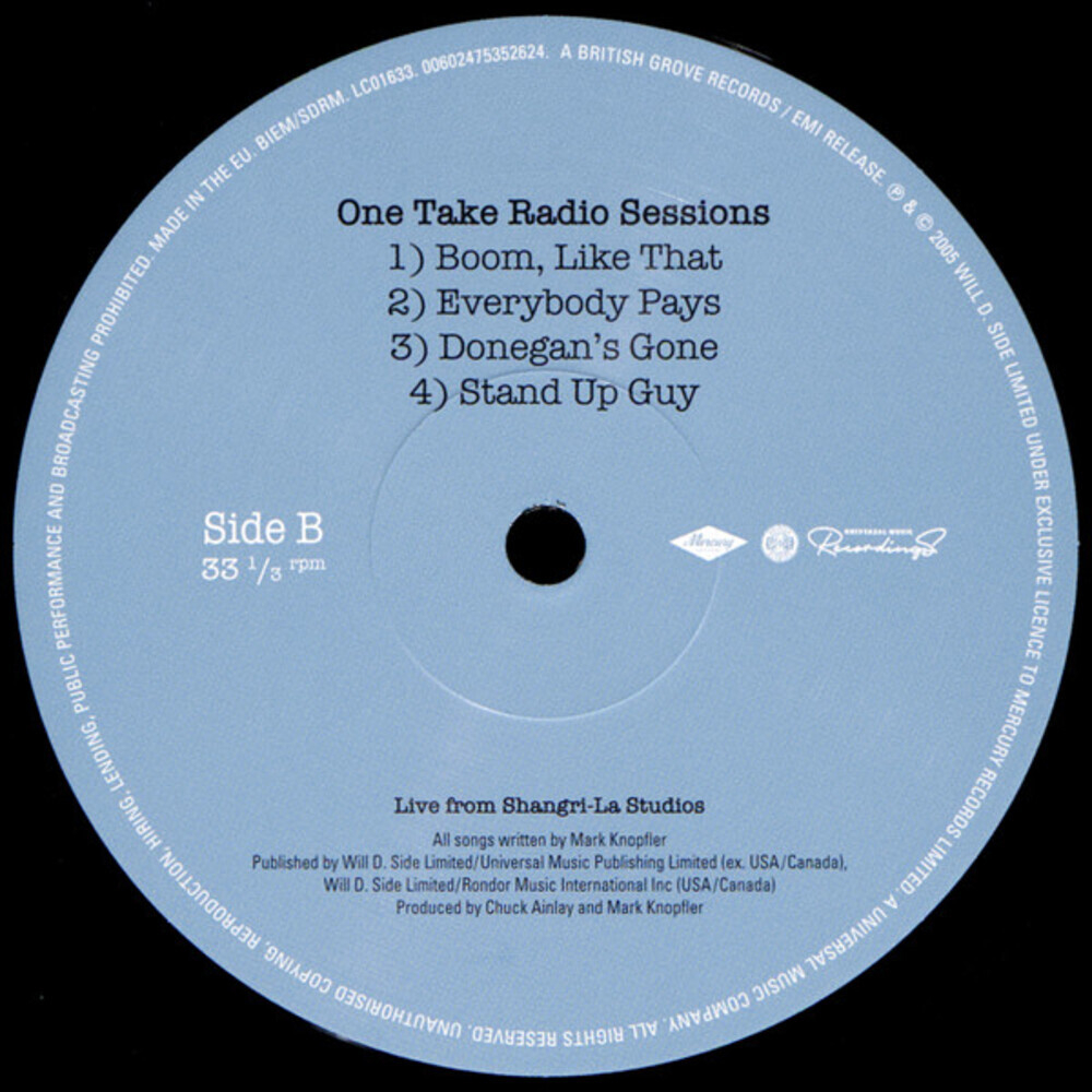 Mark Knopfler / One Take Radio Sessions (Limited Edition)(LP)