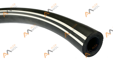 Шланг молочный Ø14x5мм резиновый черный с полосой, Китай