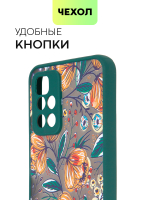 Чехол BROSCORP для Xiaomi Redmi 10 оптом (арт. XM-R10-ST-TPU-DARKGREEN-PRINT)