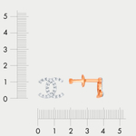 Серьги-пусеты женские из розового золота 585 пробы с фианитами (арт. 001362-1102)