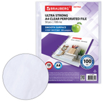 Файлы перфорированные А4 BRAUBERG "EXTRA 1000" комплект 50 шт. гладкие плотные 100 мкм (3 штуки в упаковке)