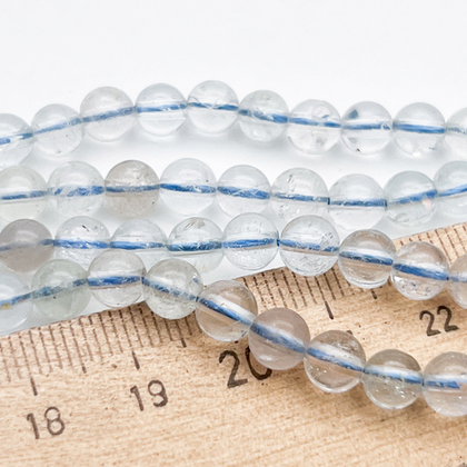 Топаз бусины, диаметр около 6 мм, цена за 16-17 шт (1/4 нити)