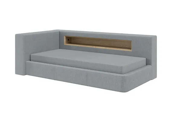 Диван-кровать Cube c нишей L (светло-серый, твид)