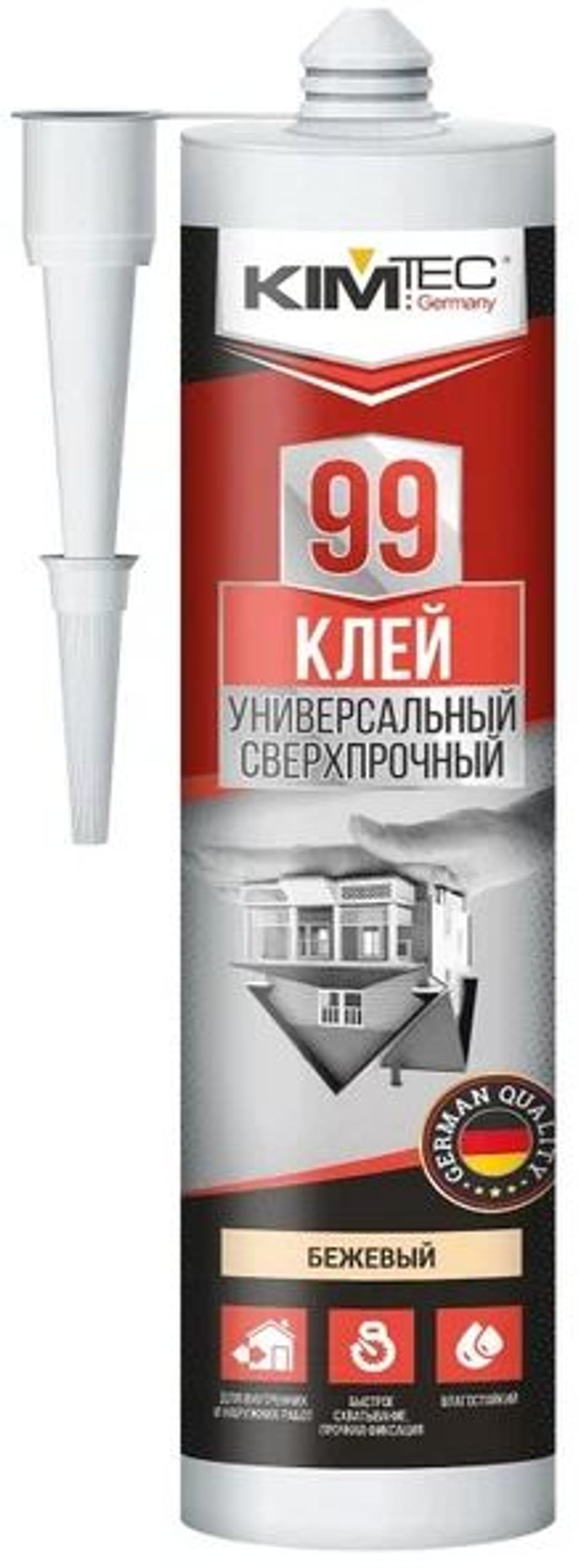 Клей KIM TEC 99 (жидкие гвозди) бежевый, универсальный, сверхпрочный, 280 мл
