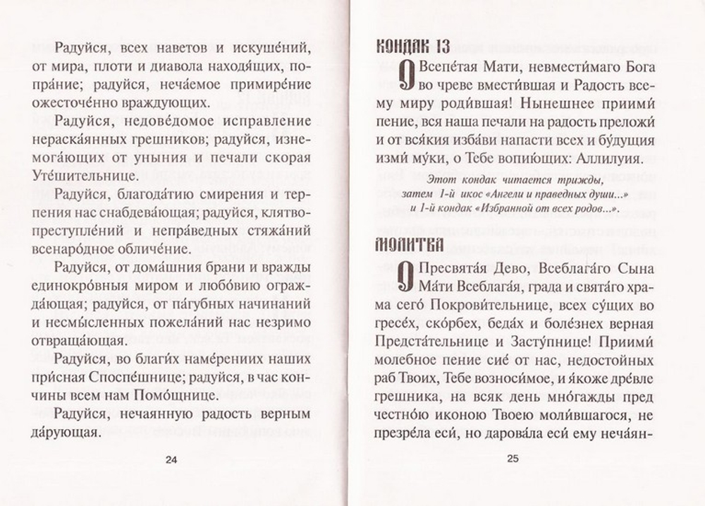 Акафист Божией Матери в честь иконы Ее "Нечаянная Радость"