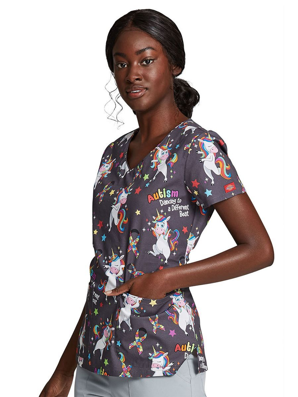 Топ медицинский женский Dickies DK700, единороги, XL