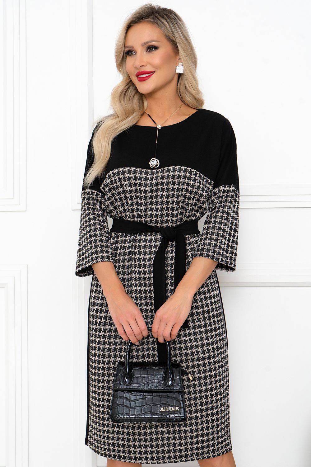 Платье Клариса (бежевый/черный) Р11-1140/6 Nikol (Акция)