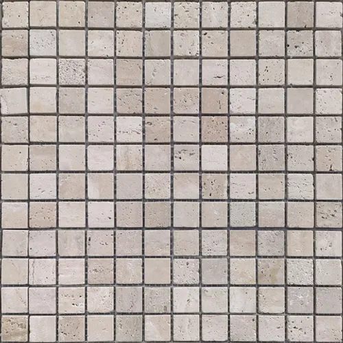 Мозаика из натурального камня Travertino Beige MAT 23x23x7 Pietrine 7mm бежевый